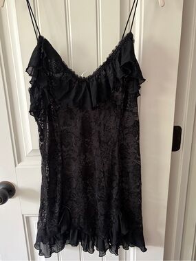 Out from under Rouge sheer lace v-neck mini dress
